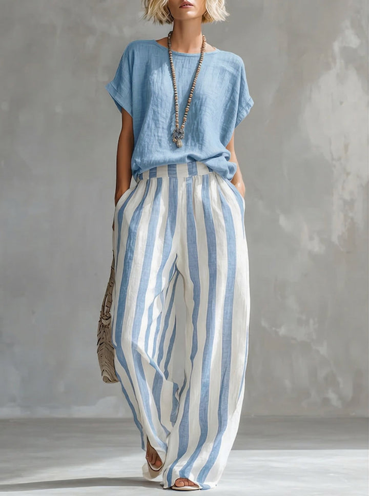 Eulalie - Strukturiertes Set aus Shirt und Shorts