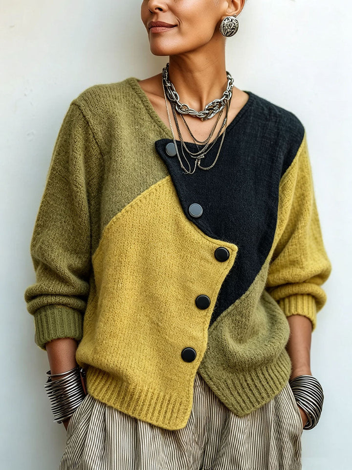 Olina - Strukturierter, asymmetrischer Cardigan
