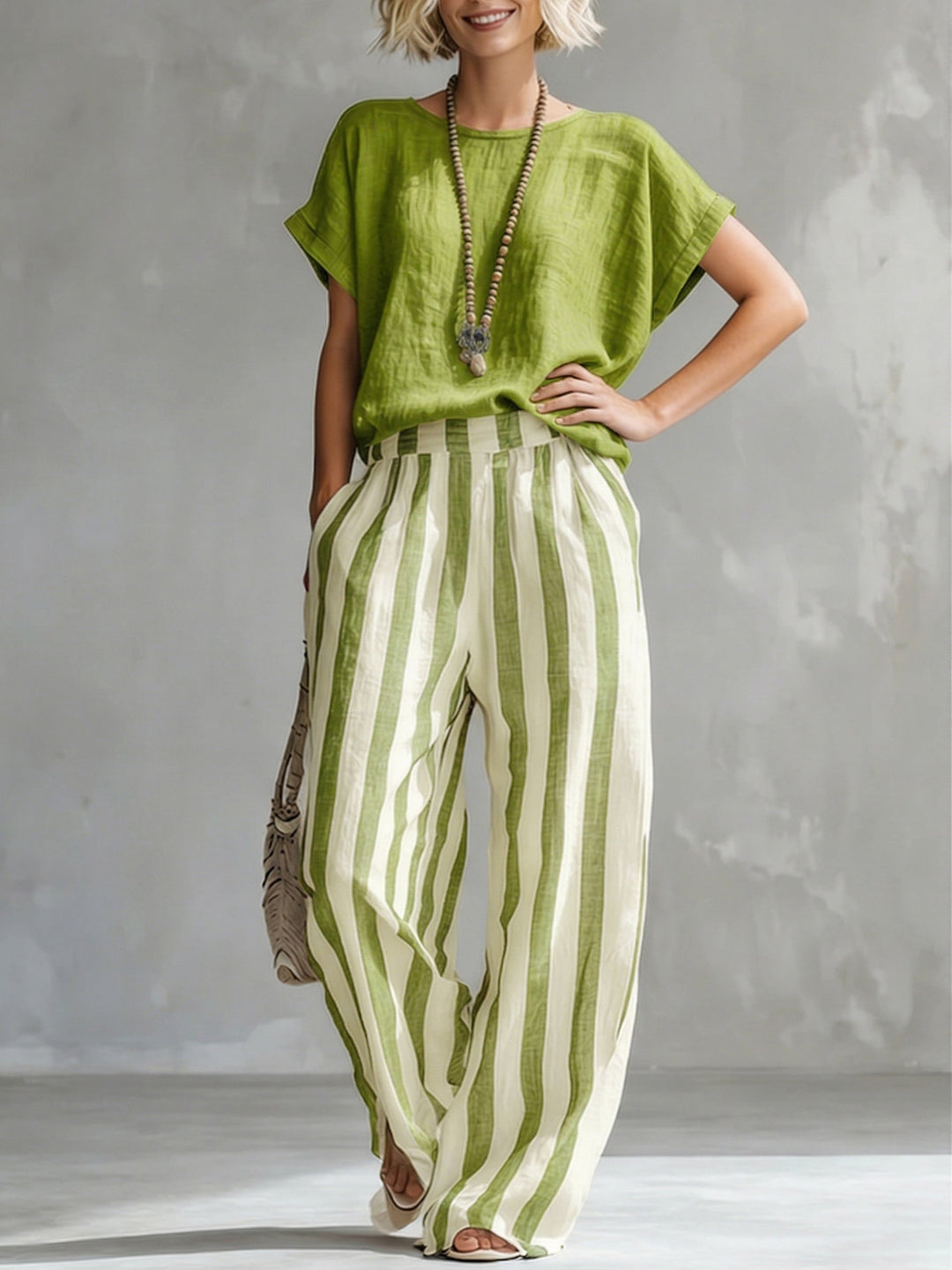 Eulalie - Strukturiertes Set aus Shirt und Shorts