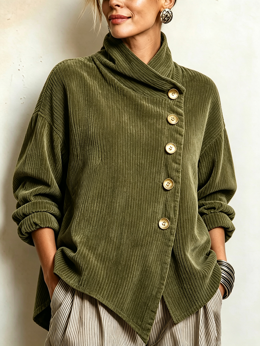 Blair - Asymmetrischer, strukturierter Pullover mit Stehkragen