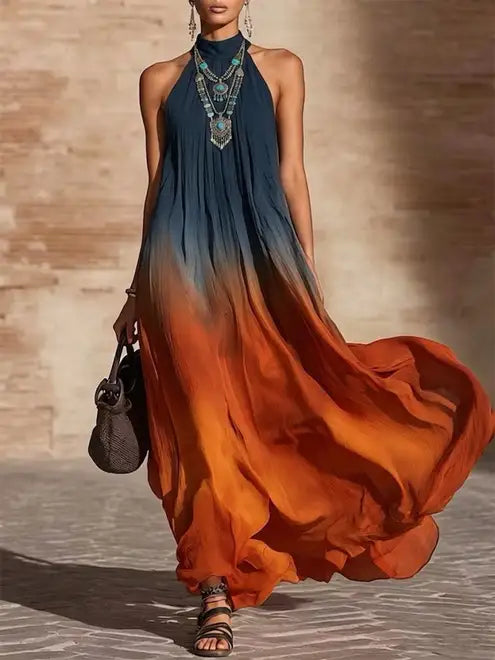 Calissa - Soft-Touch-Neckholder-Maxikleid