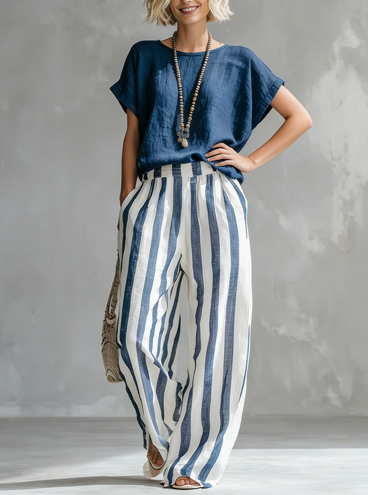 Eulalie - Strukturiertes Set aus Shirt und Shorts