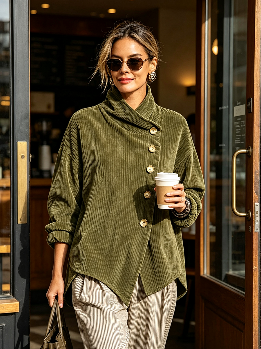 Blair - Asymmetrischer, strukturierter Pullover mit Stehkragen