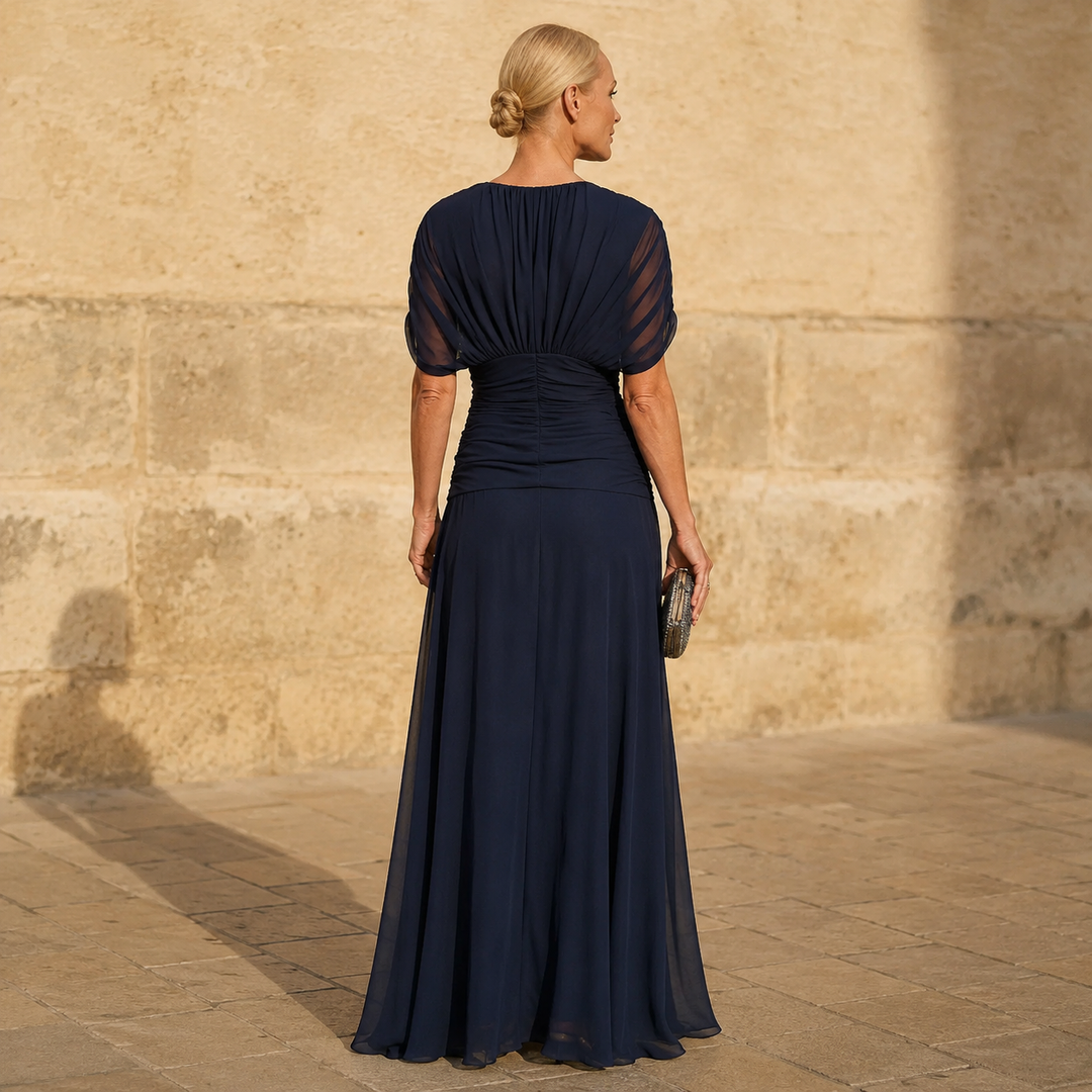 Lileas - plissiertes Abendkleid mit weichem Griff