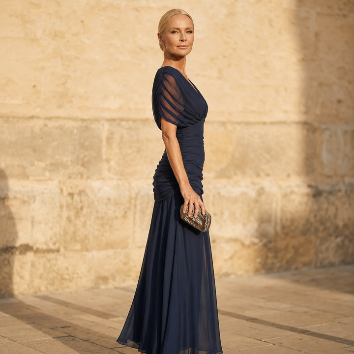 Lileas - plissiertes Abendkleid mit weichem Griff