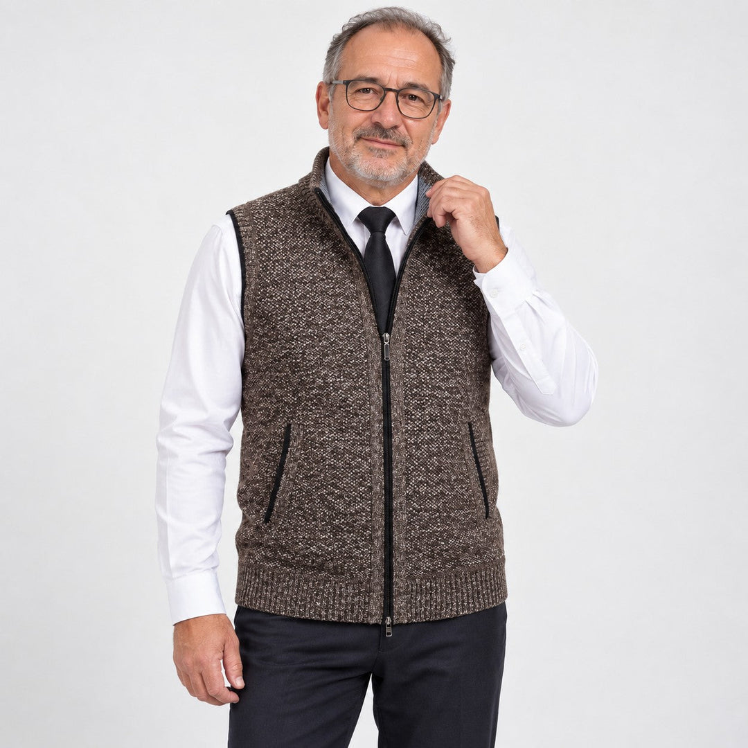 Flossie - Geschichtetes Strick-Gilet mit Reissverschluss