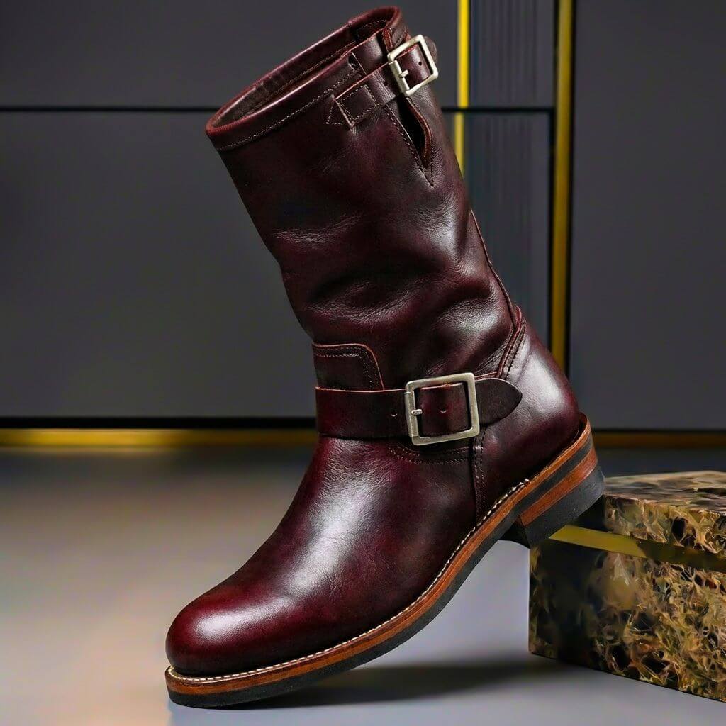 Gideon - Vintage-Lederstiefel mit Schnallen