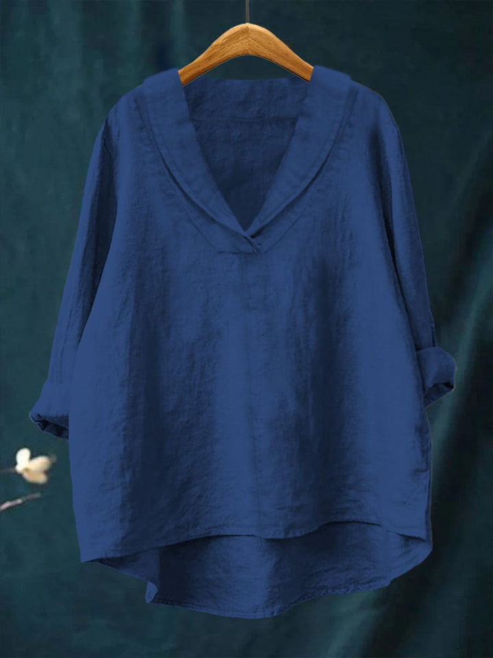Bellissea - Elegante, drapierte Bluse mit V-Ausschnitt