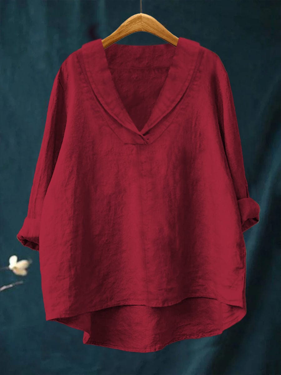 Bellissea - Elegante, drapierte Bluse mit V-Ausschnitt