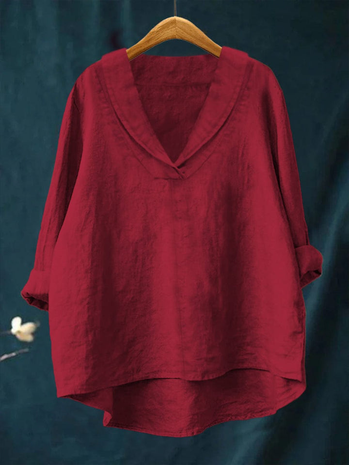 Bellissea - Elegante, drapierte Bluse mit V-Ausschnitt