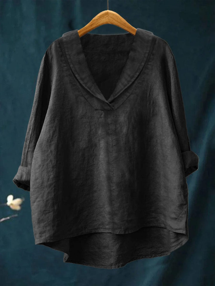 Bellissea - Elegante, drapierte Bluse mit V-Ausschnitt