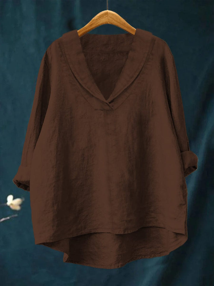Bellissea - Elegante, drapierte Bluse mit V-Ausschnitt