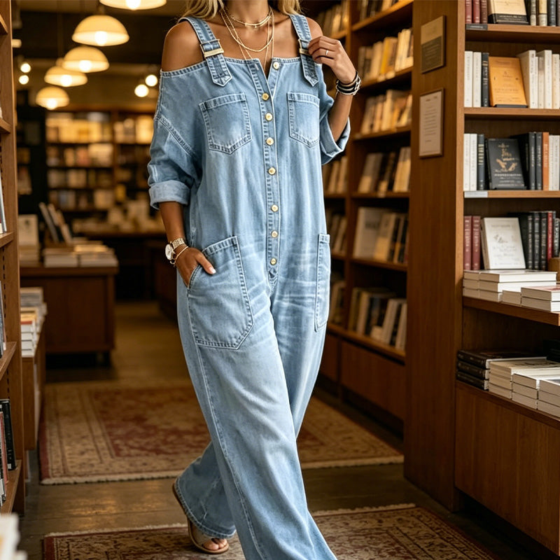 Neralyn - Gewaschener Denim-Jumpsuit mit Taschen
