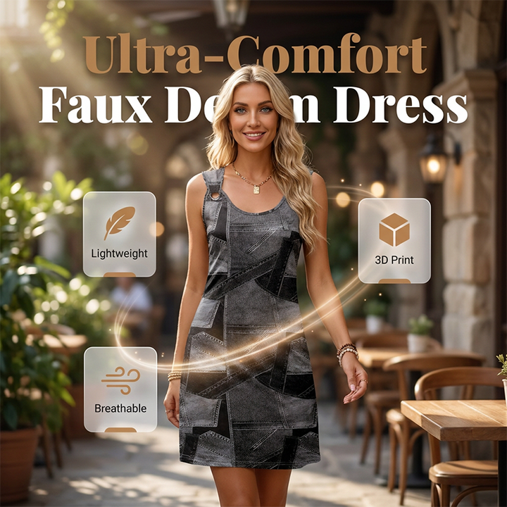 Havilah - Soft-Touch-Kleid in Denim-Optik