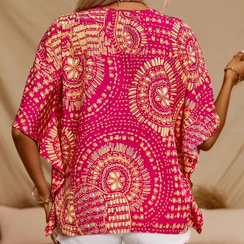 Noellise - Künstlerische Bluse mit Fledermausärmeln