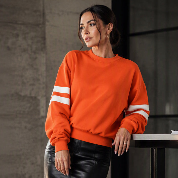 Anwynna - Sportliches Sweatshirt mit gestreiften Ärmeln