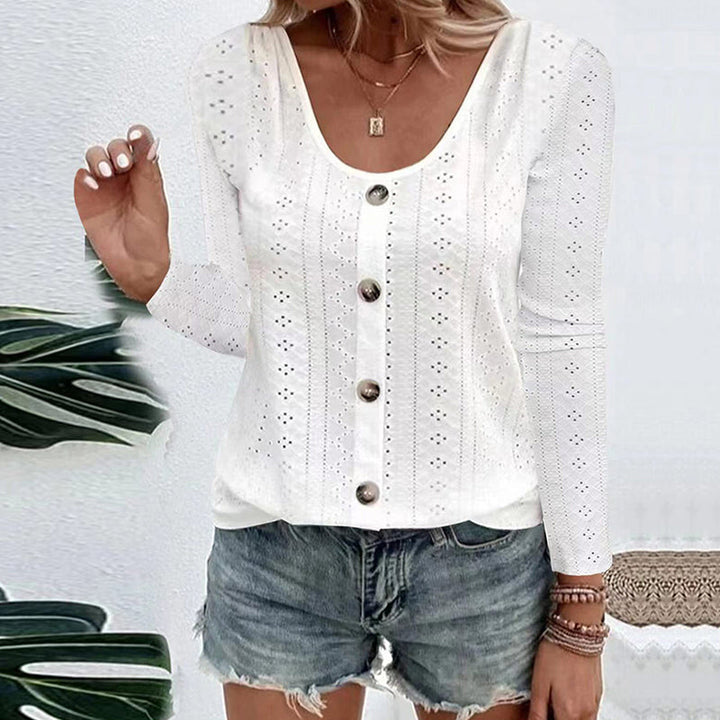 Aelwen - Bluse mit Rundhalsausschnitt und Soft-Touch