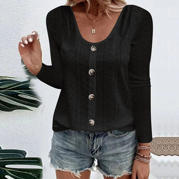 Aelwen - Bluse mit Rundhalsausschnitt und Soft-Touch