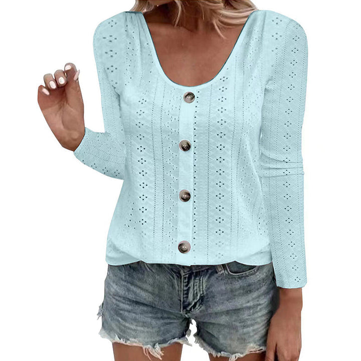 Aelwen - Bluse mit Rundhalsausschnitt und Soft-Touch