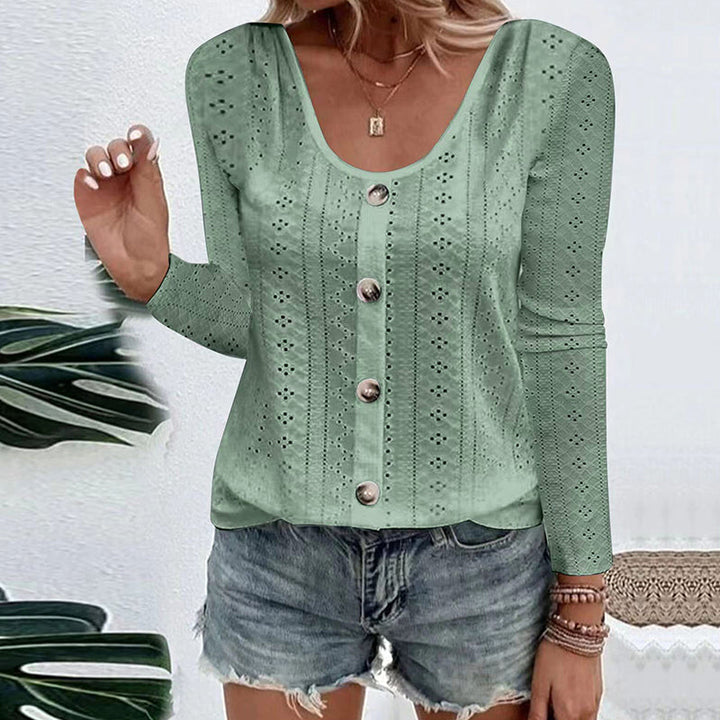Aelwen - Bluse mit Rundhalsausschnitt und Soft-Touch