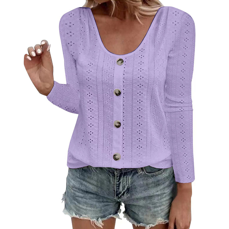 Aelwen - Bluse mit Rundhalsausschnitt und Soft-Touch