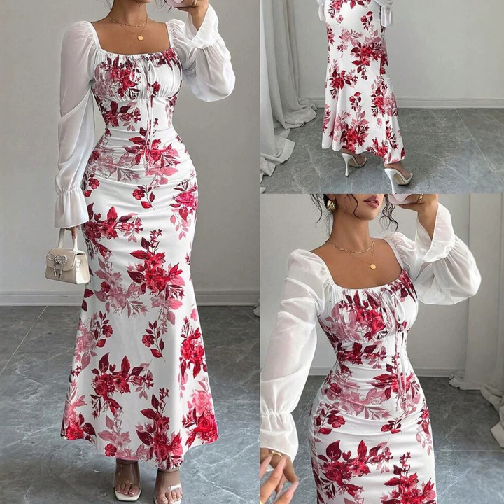Noevalle - Besonders weiches Blumenprint-Kleid im Meerjungfrauenstil