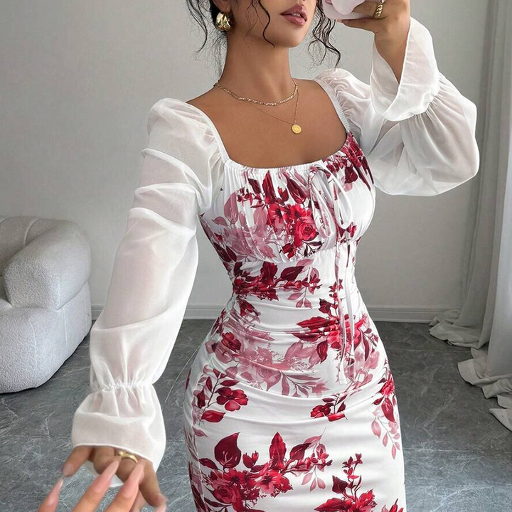 Noevalle - Besonders weiches Blumenprint-Kleid im Meerjungfrauenstil