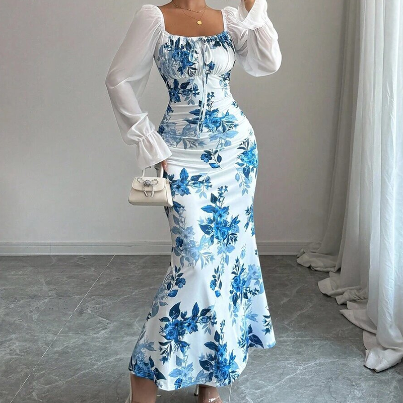 Noevalle - Besonders weiches Blumenprint-Kleid im Meerjungfrauenstil