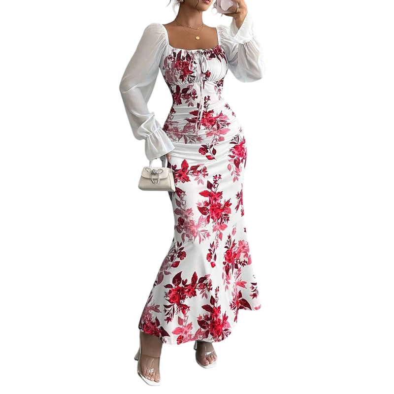 Noevalle - Besonders weiches Blumenprint-Kleid im Meerjungfrauenstil