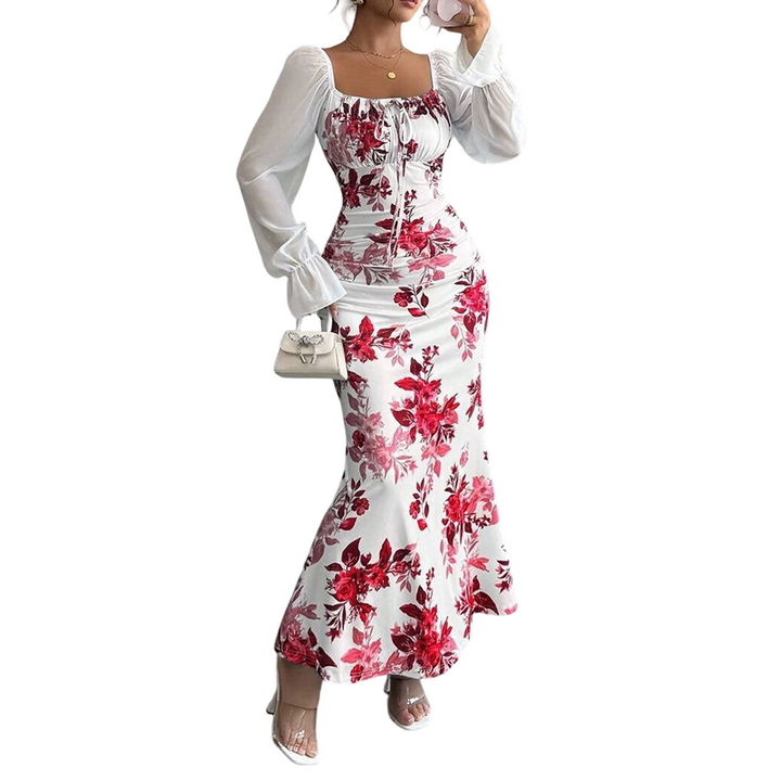 Noevalle - Besonders weiches Blumenprint-Kleid im Meerjungfrauenstil
