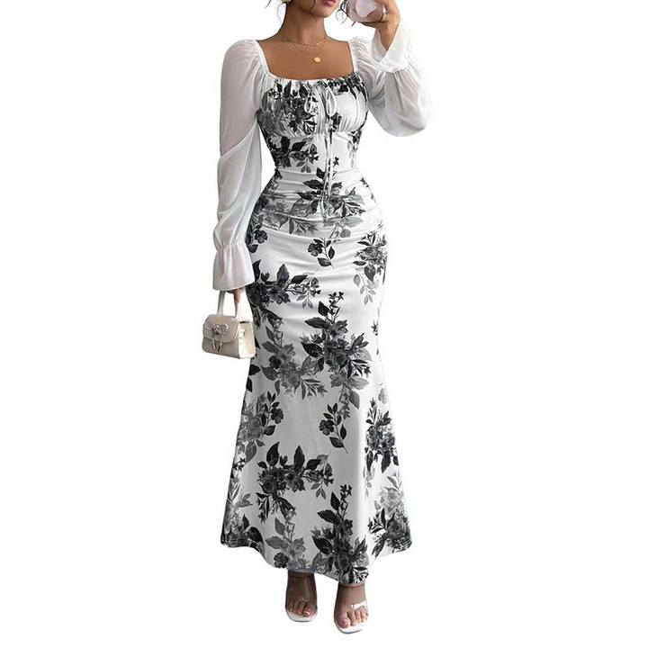 Noevalle - Besonders weiches Blumenprint-Kleid im Meerjungfrauenstil