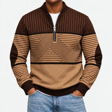 Ifan - Geometrisch gemusterter Half-Zip-Pullover