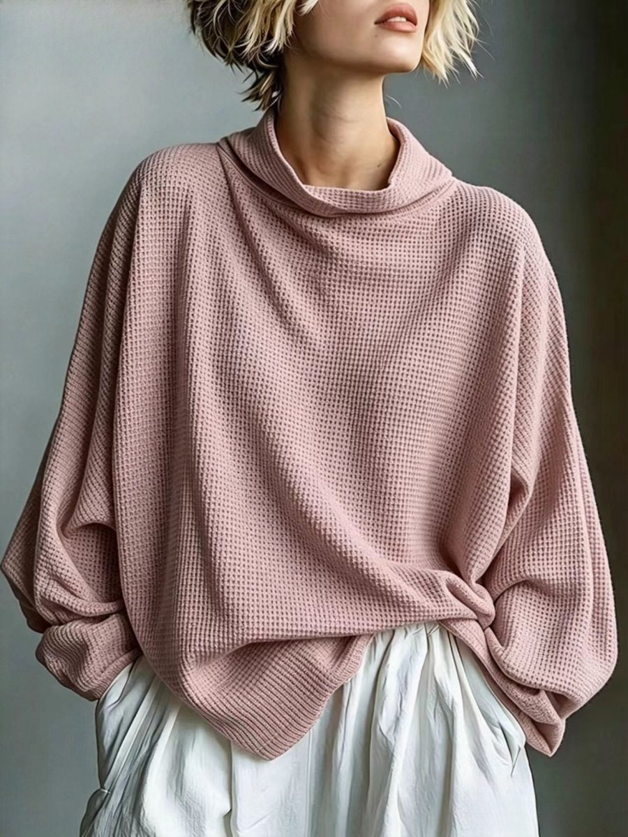 Aella - Strukturiertes Oversize-Top mit Stehkragen