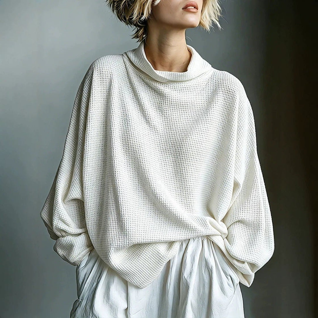 Aella - Strukturiertes Oversize-Top mit Stehkragen