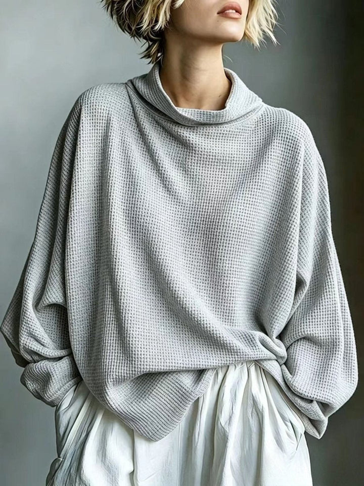Aella - Strukturiertes Oversize-Top mit Stehkragen