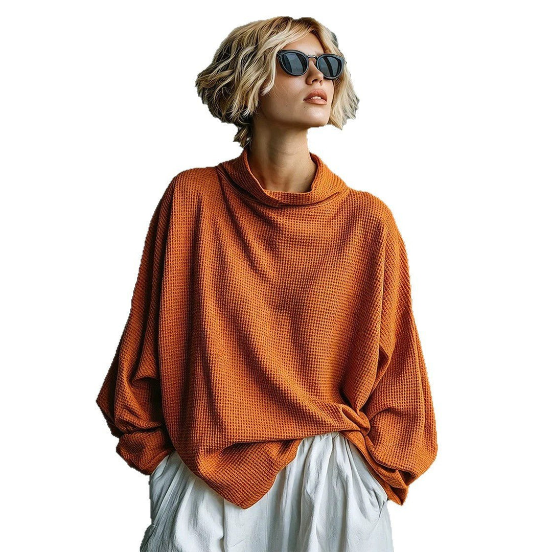 Aella - Strukturiertes Oversize-Top mit Stehkragen