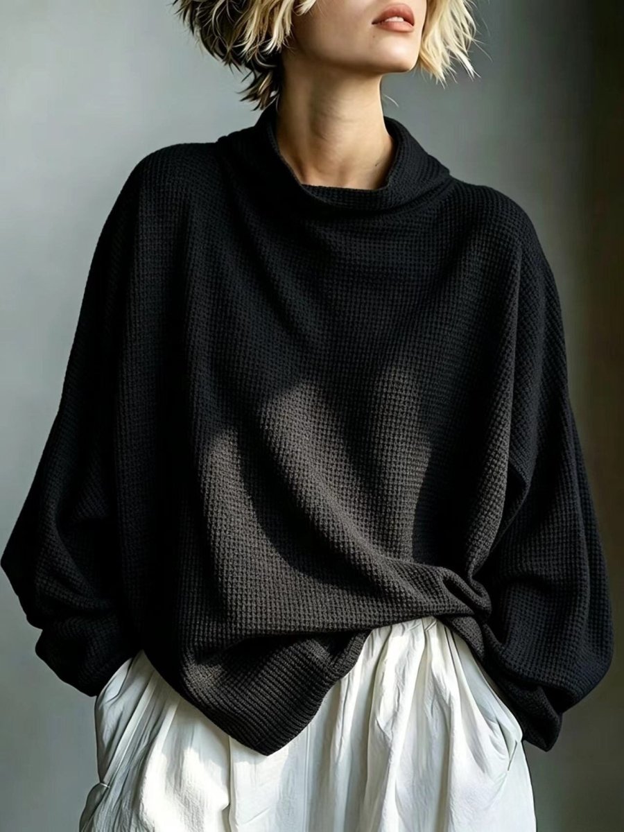 Aella - Strukturiertes Oversize-Top mit Stehkragen