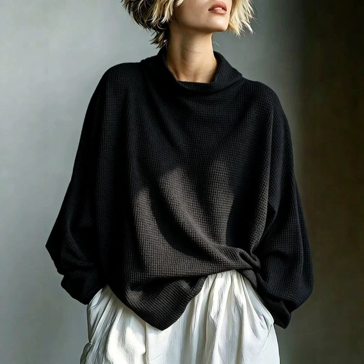 Aella - Strukturiertes Oversize-Top mit Stehkragen