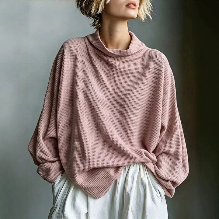 Aella - Strukturiertes Oversize-Top mit Stehkragen