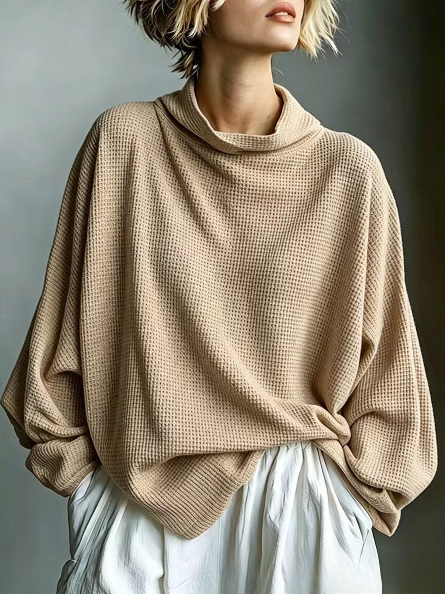 Aella - Strukturiertes Oversize-Top mit Stehkragen