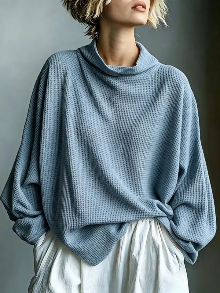 Aella - Strukturiertes Oversize-Top mit Stehkragen