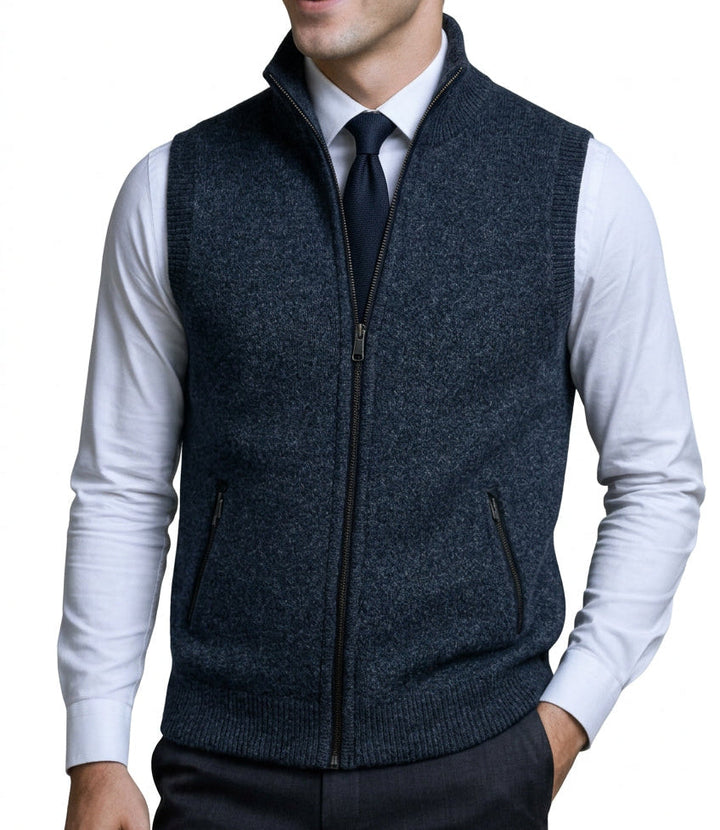 Flossie - Geschichtetes Strick-Gilet mit Reissverschluss