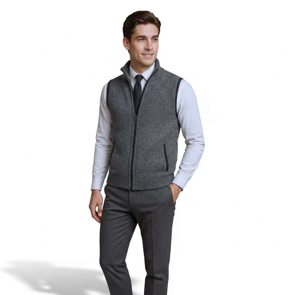 Flossie - Geschichtetes Strick-Gilet mit Reissverschluss
