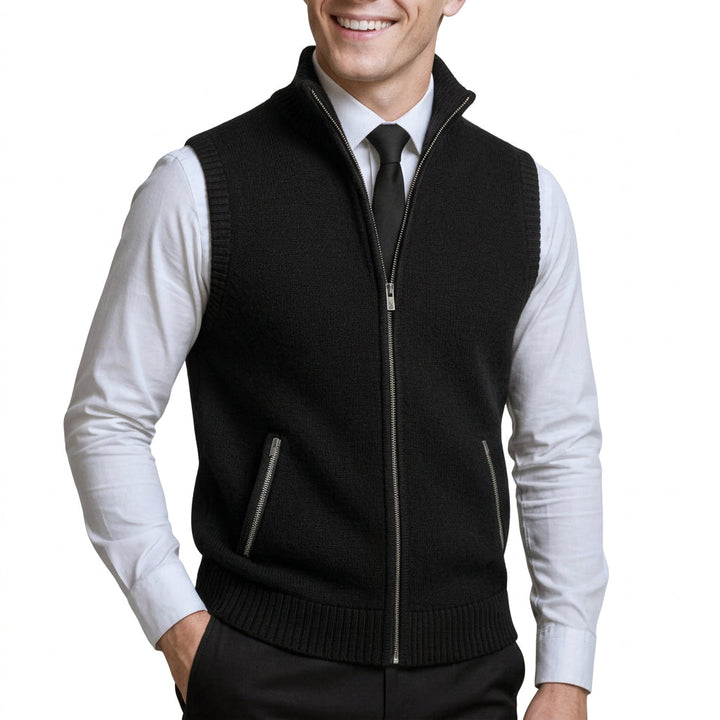 Flossie - Geschichtetes Strick-Gilet mit Reissverschluss