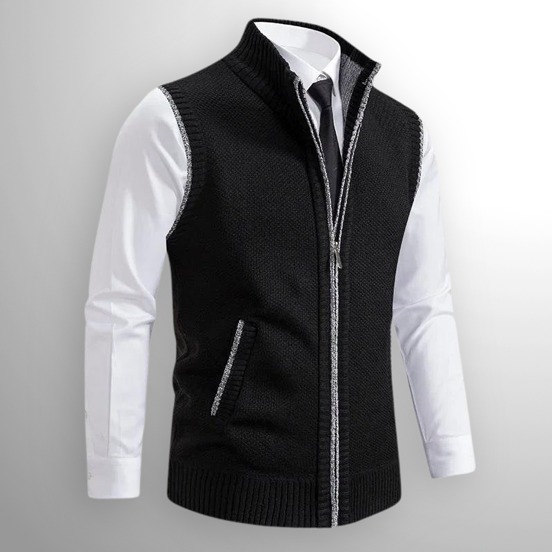 Flossie - Geschichtetes Strick-Gilet mit Reissverschluss