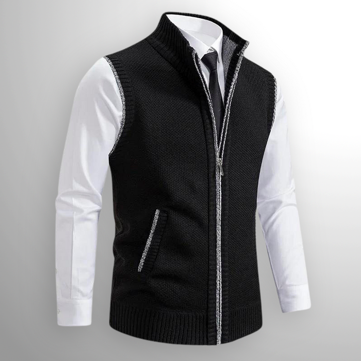 Flossie - Geschichtetes Strick-Gilet mit Reissverschluss