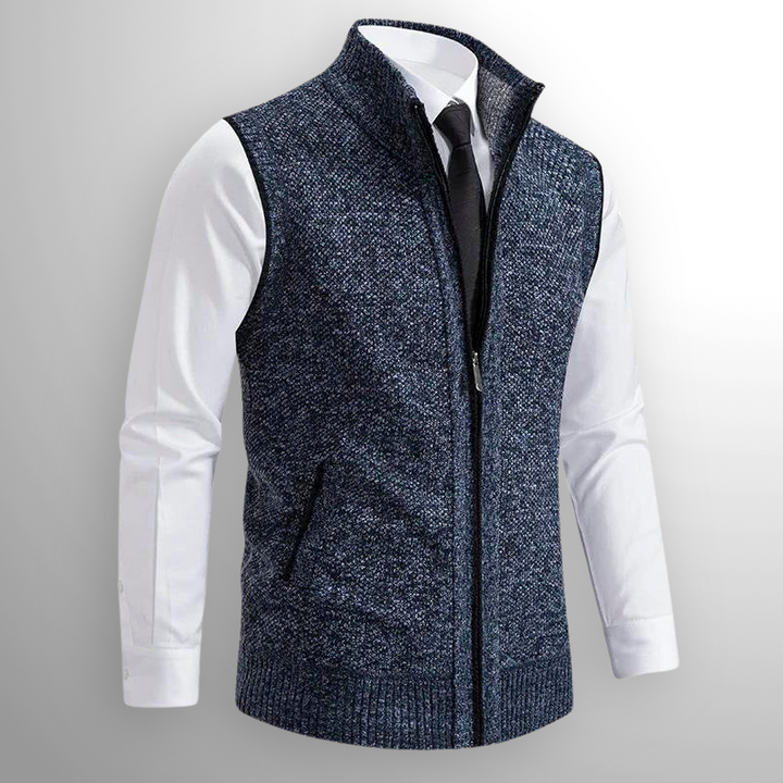 Flossie - Geschichtetes Strick-Gilet mit Reissverschluss