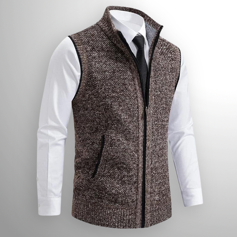 Flossie - Geschichtetes Strick-Gilet mit Reissverschluss
