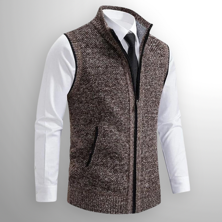 Flossie - Geschichtetes Strick-Gilet mit Reissverschluss