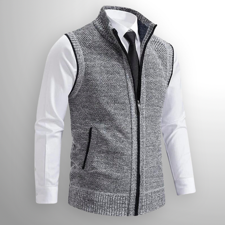 Flossie - Geschichtetes Strick-Gilet mit Reissverschluss